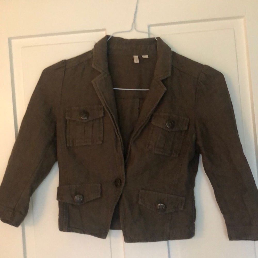 XS olive green fashion coat